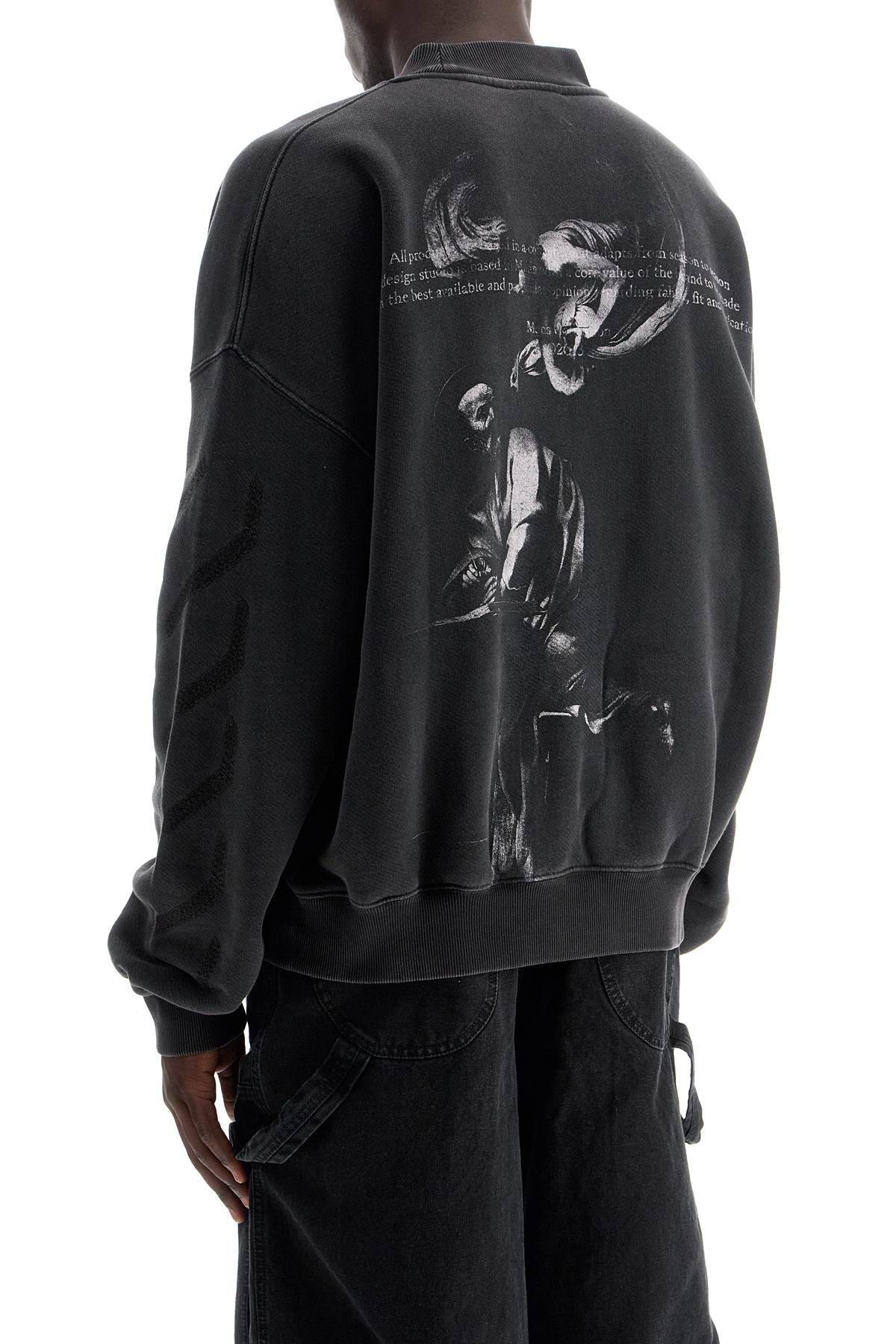 【Off-White】St. Matthew Crewneck Sweatshirt With Arrow Off-White st. matthew crewneck sweatshirt with arrow