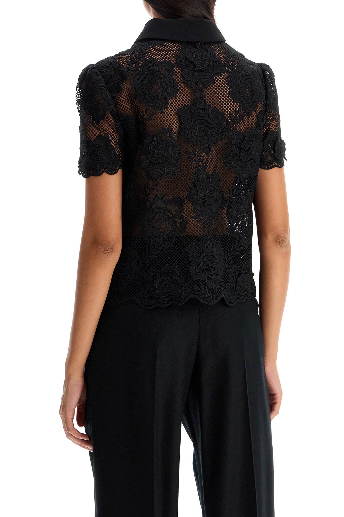 【送料&関税込】self-portrait Black Polyester Blend Top self-portrait Tailored Top in Black | FWRD