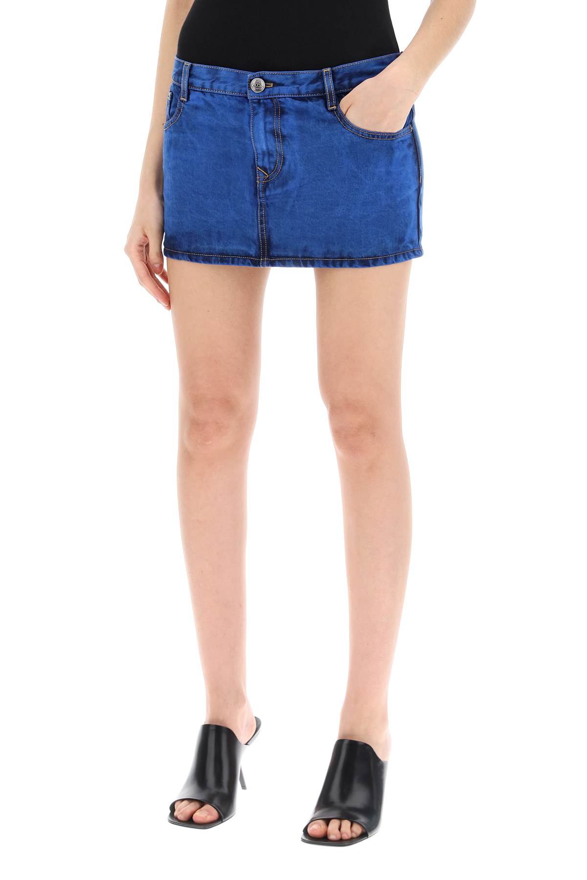 비비안 웨스트우드 VIVIENNE WESTWOOD denim foam mini skirt